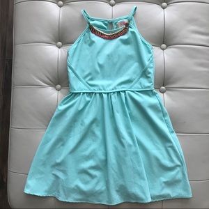 Teal spaghetti strap dress